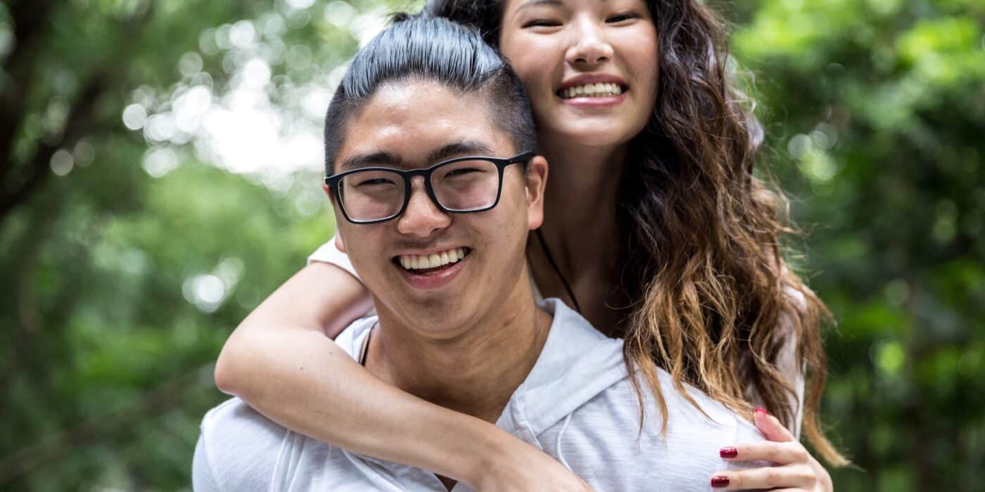 Portrait of Asian Couple Smiling