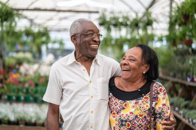 Portrait of Mature African Couple Customer at Flower Market